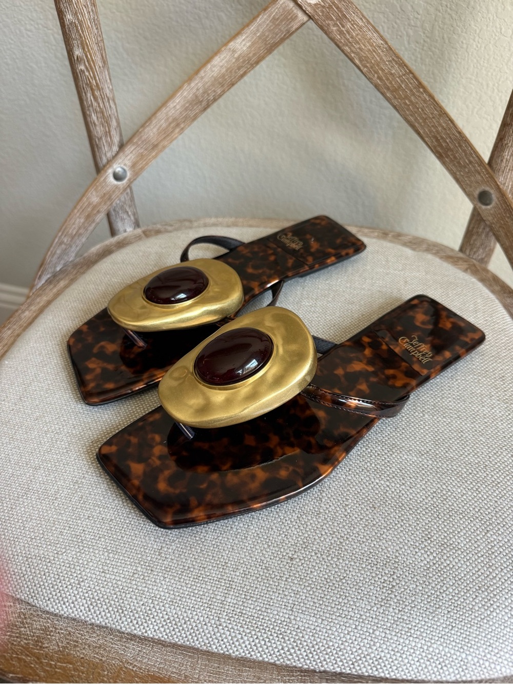 Jeffrey Campbell Bazaar Flip-Flop Sandals tortoise - Picture 2 of 6